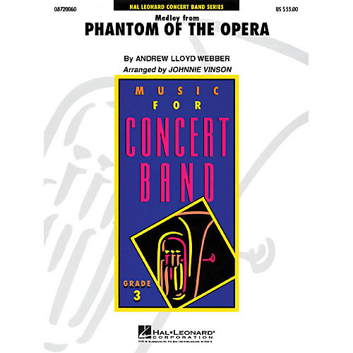 Hal Leonard The Phantom of the Opera (Medley) - Young Concert Band Series Level 3 arranged by Johnnie Vinson