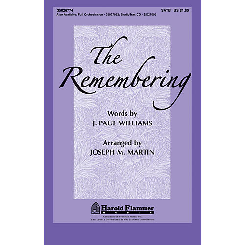 Shawnee Press The Remembering Studiotrax CD Arranged by Joseph Martin