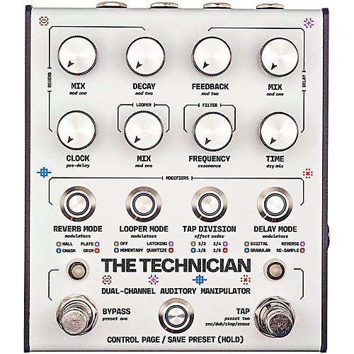 Matthews Effects The Technician Dual-Channel Audio Manipulator Effects Pedal White