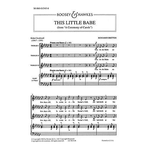 Boosey and Hawkes This Little Babe (SATB and Harp (Piano)) SATB Composed by Benjamin Britten Arranged by Julius Harrison