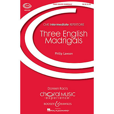 Boosey and Hawkes Three English Madrigals (CME Intermediate) Unison/2-Part Treble composed by Philip Lawson