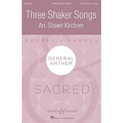 Boosey and Hawkes Three Shaker Songs SATB arranged by Shawn Kirchner