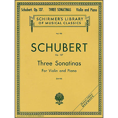 G. Schirmer Three Sonatinas Op 137 Violin/Piano 3 By Schubert