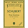 G. Schirmer Three Sonatinas Op 137 Violin/Piano 3 By Schubert