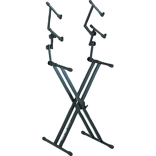 Rockville Double X Braced Keyboard Stand+Push Button Lock For Korg Pa300 