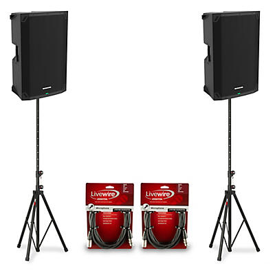 Mackie Thump15v4 15" Powered Speaker Pair With Cables & Stands