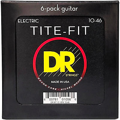 DR Strings Tite-Fit MT-10 Medium-Tite Nickel-Plated Electric Guitar Strings 6-Pack