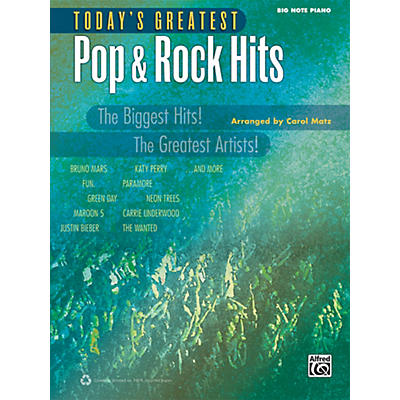 Alfred Today's Greatest Pop & Rock Hits Big Note Piano Book