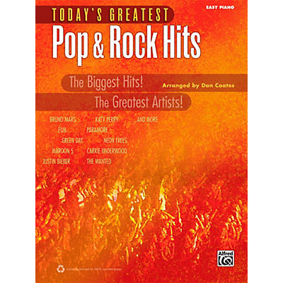 Alfred Today's Greatest Pop & Rock Hits Easy Piano Book