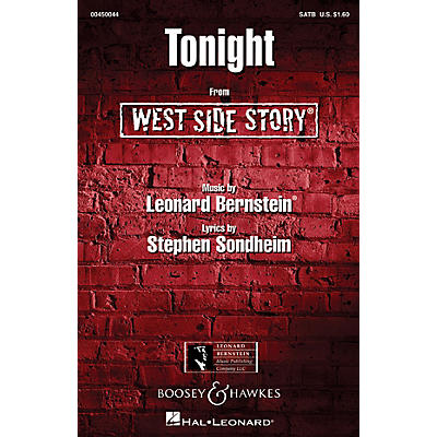 Hal Leonard Tonight (from West Side Story) SATB Arranged by William Stickles