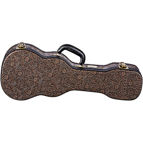 Luna Guitars Tooled Leather Concert Ukulele Hard Case Condition 2 - Blemished Brown 194744442957