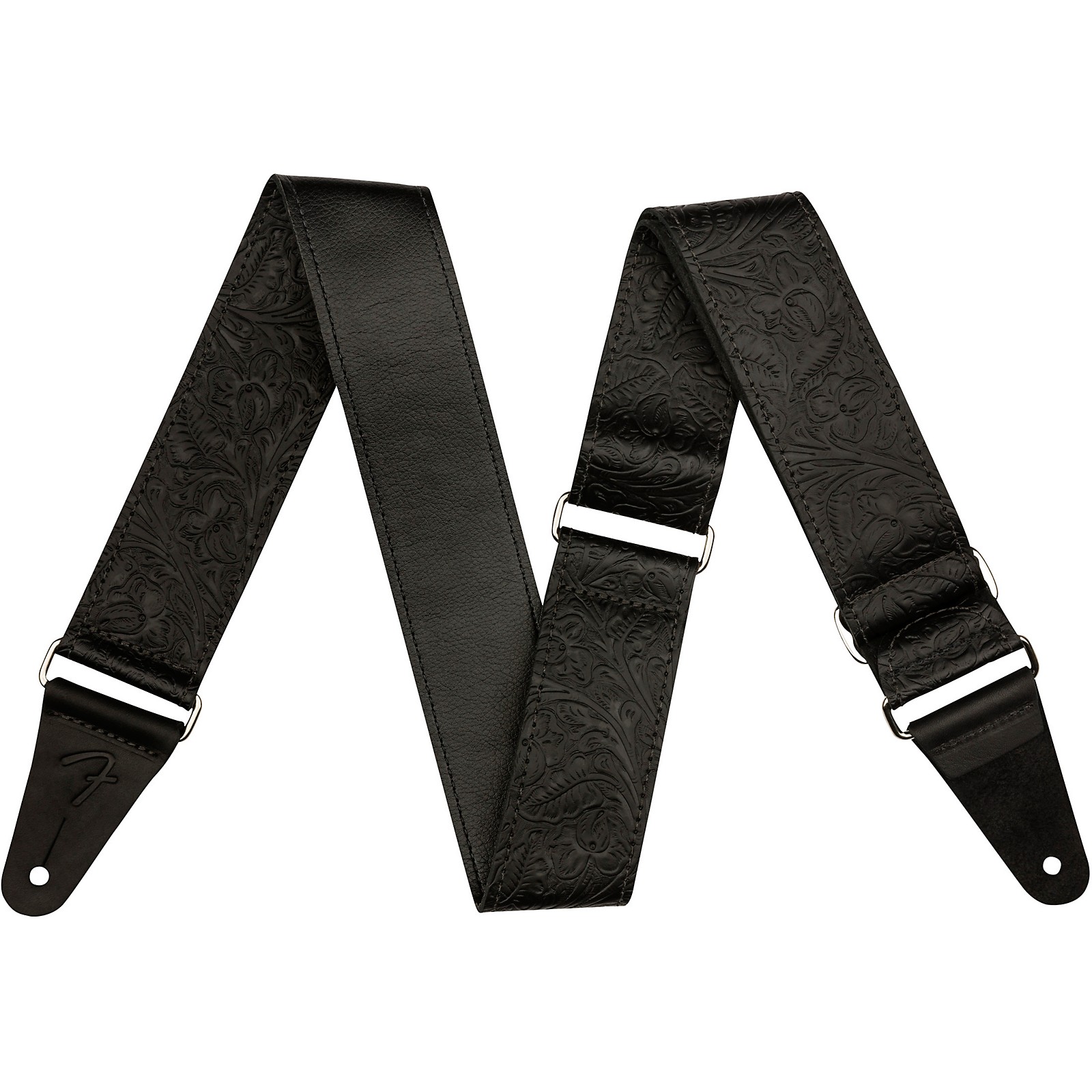 Fender Tooled Leather Guitar Strap Black 2 in. Musician's Friend