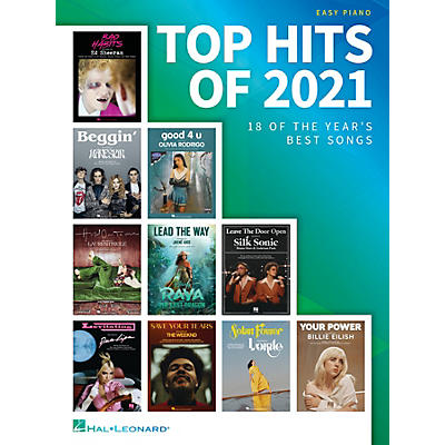 Hal Leonard Top Hits of 2021 (18 of the Year's Best Songs) Easy Piano Songbook