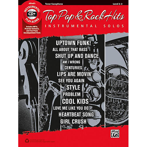 Top Pop & Rock Hits Instrumental Solos Tenor Saxophone Book & CD