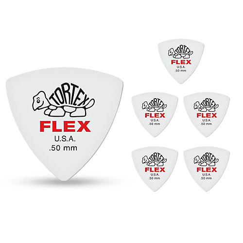 Dunlop Tortex Flex Triangle Guitar Picks .50 mm 6 Pack