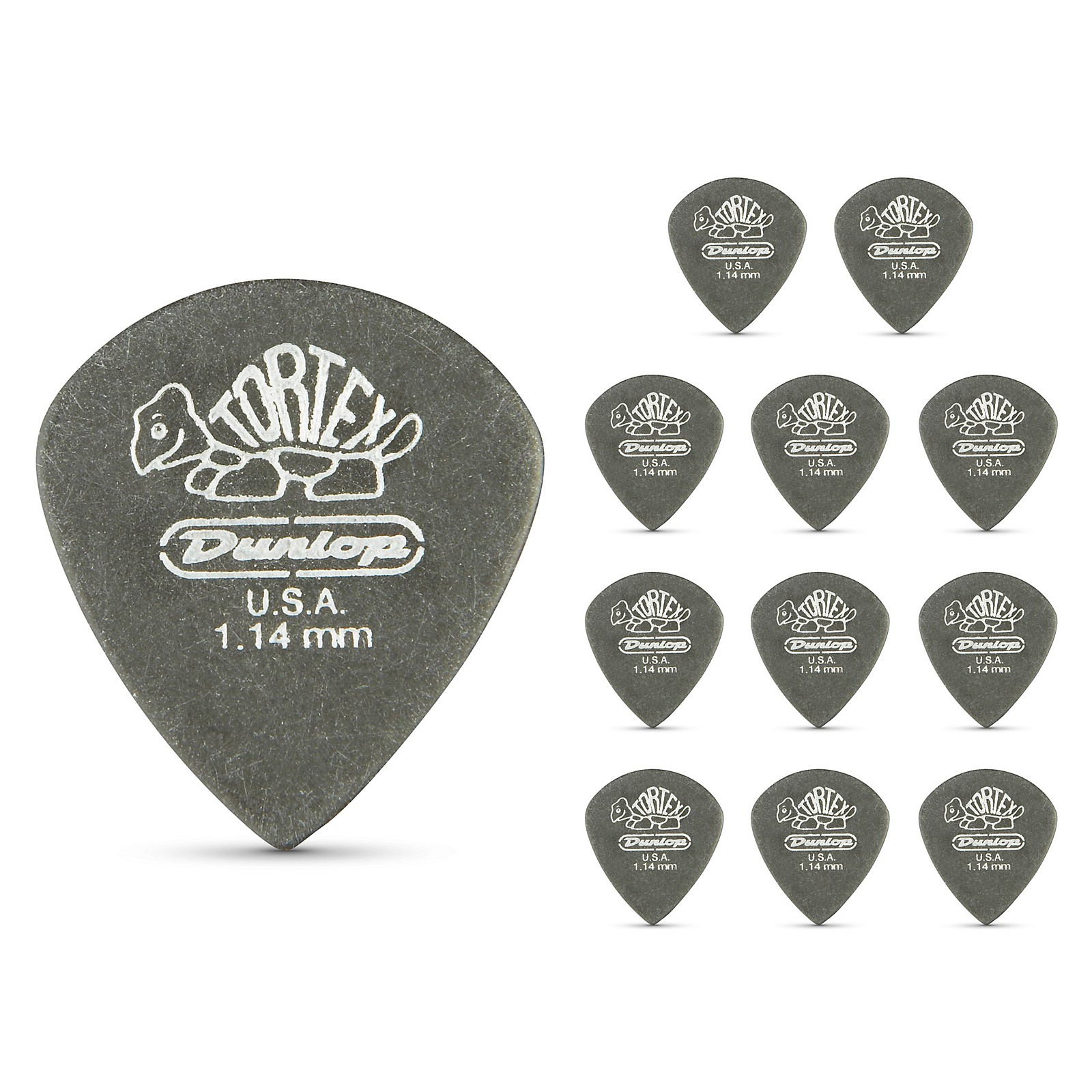Dunlop Tortex Pitch Black Jazz Guitar Picks 1 Dozen 1.14 mm Musician