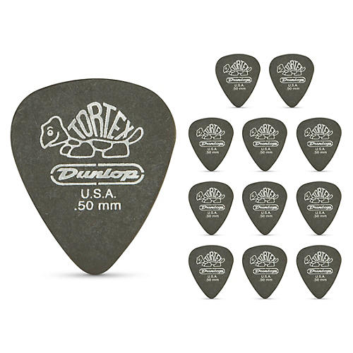 Dunlop Tortex Pitch Black Standard Guitar Picks 1 Dozen .50 mm