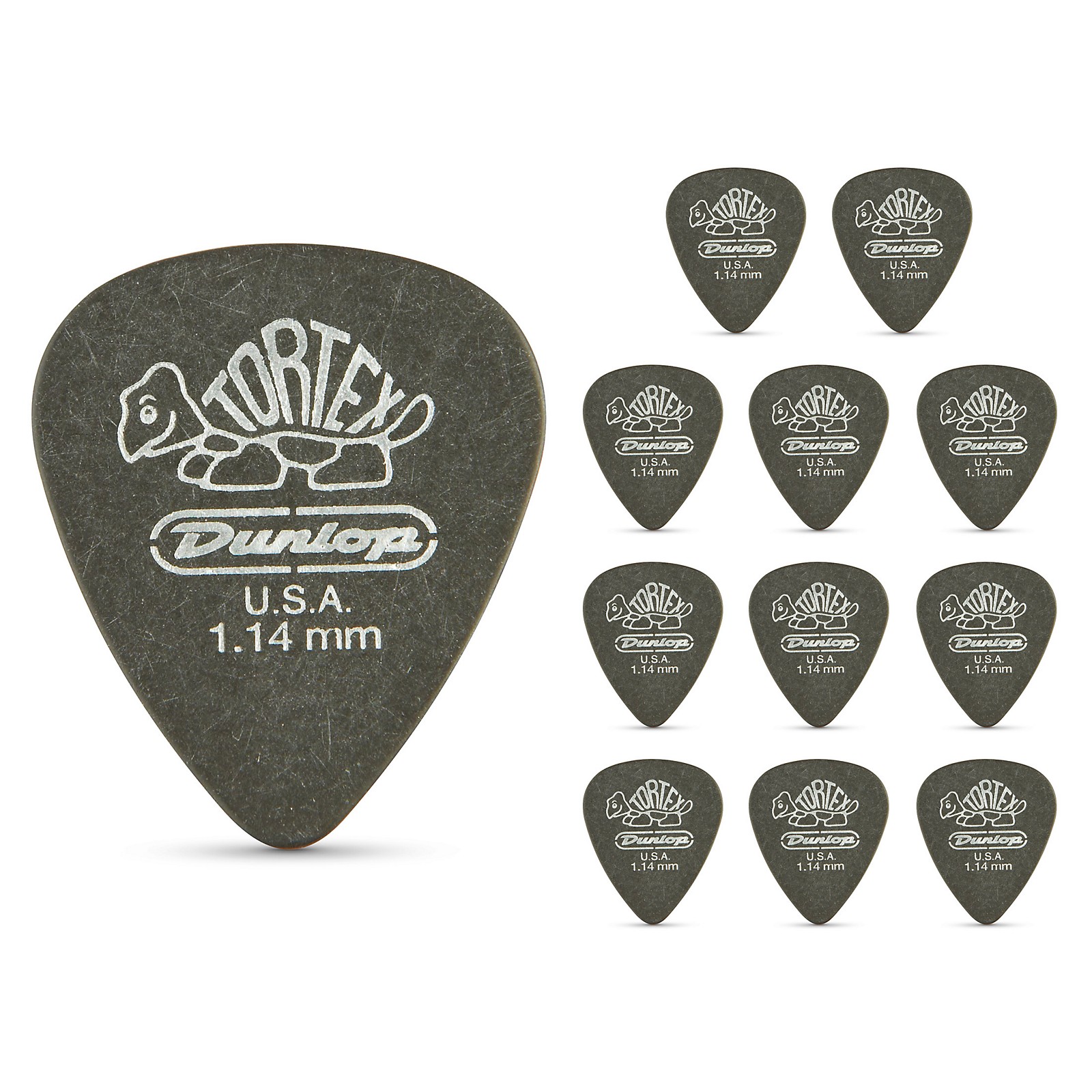 Dunlop Tortex Pitch Black Standard Guitar Picks 1 Dozen 1.14 mm