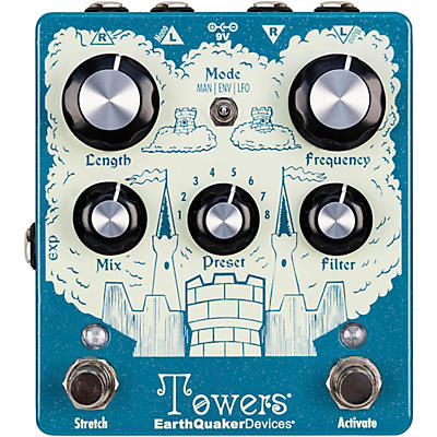 EarthQuaker Devices Towers Soundscape Generator Stereo Reverberant Filter Pedal -