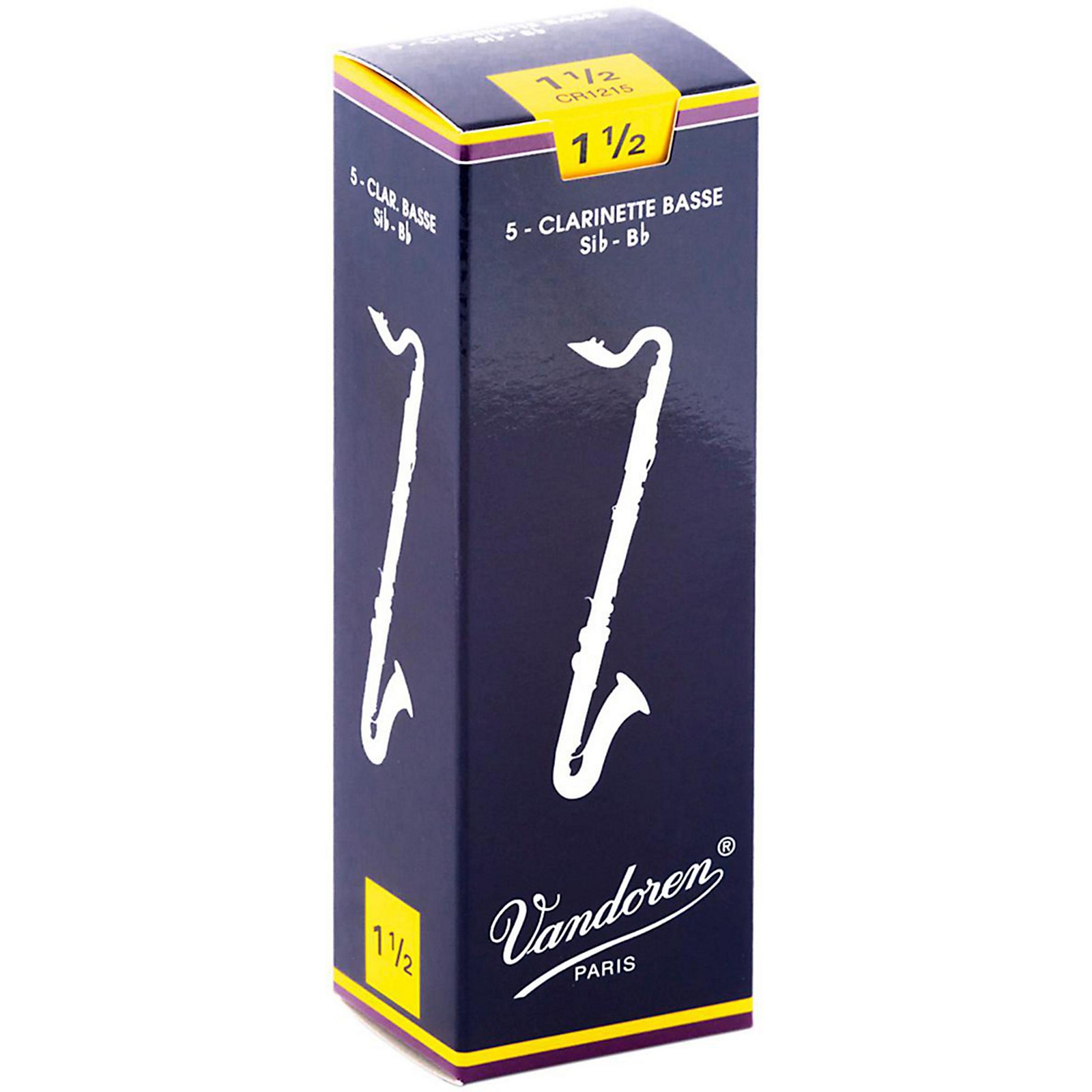 Vandoren Traditional Bass Reeds Strength 1.5 Box of 5