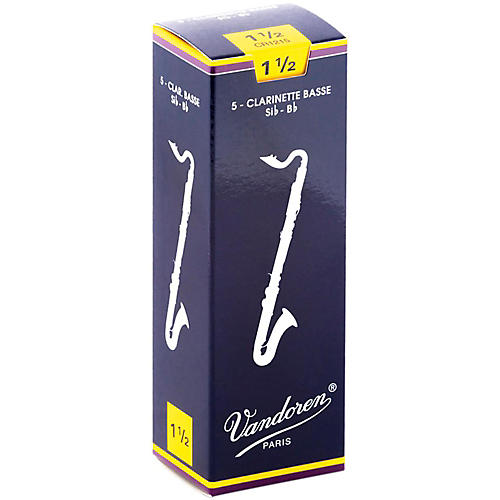 Vandoren Traditional Bass Clarinet Reeds Strength 1.5 Box of 5
