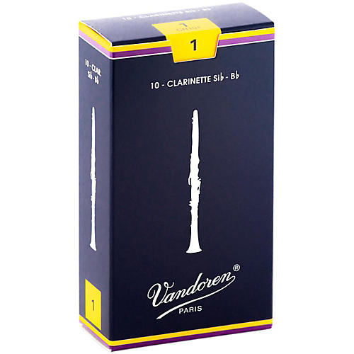 Vandoren Traditional Bb Clarinet Reeds Strength 1 Box of 10