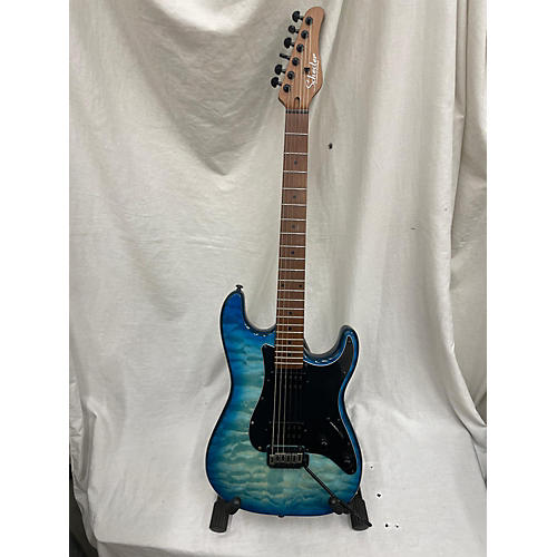 Schecter Guitar Research Traditional Pro Solid Body Electric Guitar Transparent Blue