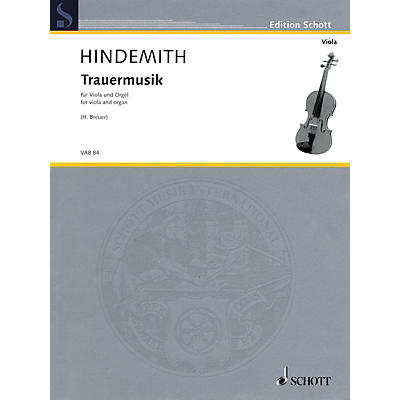 Schott Trauermusik (arranged for Viola and Organ) String Series Softcover