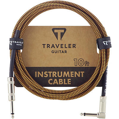 Traveler Guitar Traveler Guitar Braided Straight to Angle Instrument Cable