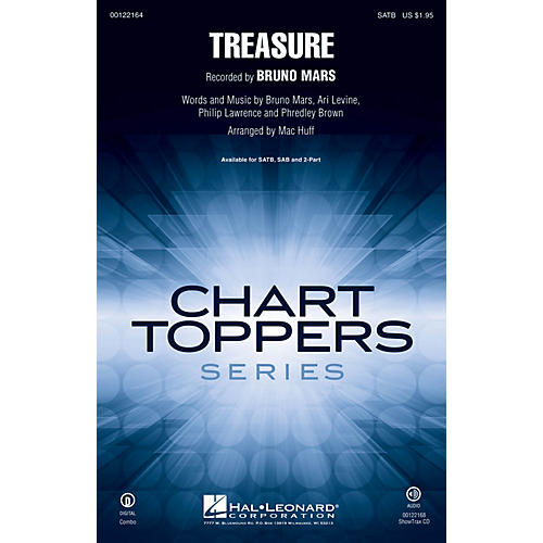 Hal Leonard Treasure SAB by Bruno Mars Arranged by Mac Huff