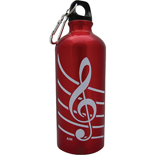 Treble Clef Aluminum Bottle (Red)