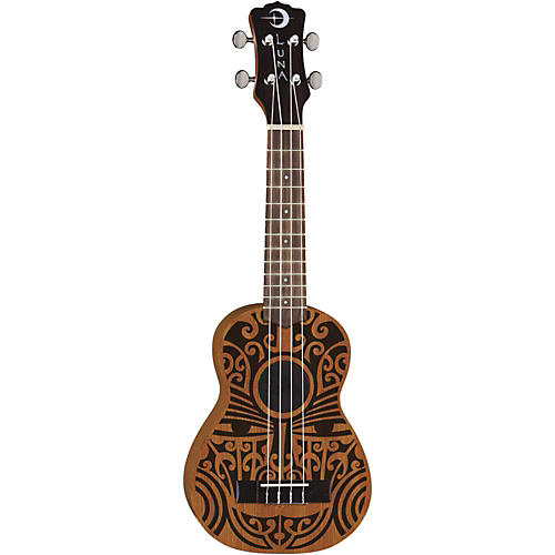 Luna Tribal Soprano Ukulele Satin Natural