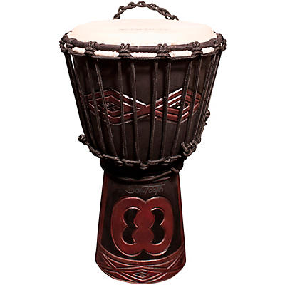 Sawtooth Tribe Series Hand-Carved Unity Design Rope Djembe
