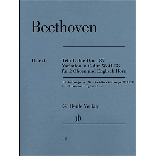 G. Henle Verlag Trio In C Major Op. 87 Variations In C Major Woo28 for 2 Oboes And English Horn By Beethoven / Voss