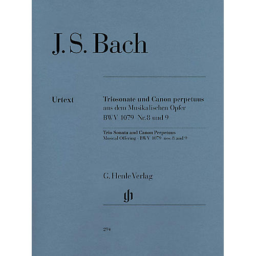 G. Henle Verlag Trio Sonata and Canon Perpetuus from the Musical Offering BWV 1079 Henle Music Softcover by Bach