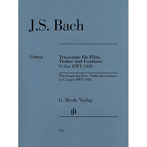 G. Henle Verlag Trio Sonata for Flute, Violin and Continuo BWV 1038 Henle Music Softcover by Bach Edited by Peter Wollny
