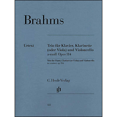 G. Henle Verlag Trio for Piano, Clarinet (Or Viola) And Violoncello In A Minor Op. 114 By Brahms