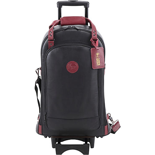 Gard Triple Trumpet Wheelie Black Leather with Burgundy Leather Trim