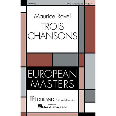 Editions Durand Trois Chansons composed by Maurice Ravel