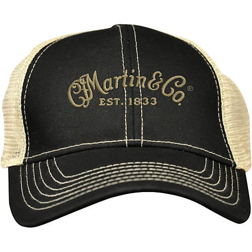 Martin Trucker Hat with Tan Mesh Black