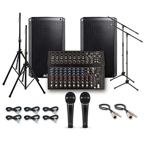 Truesonic TS210 with Harbinger L1402FX PA System