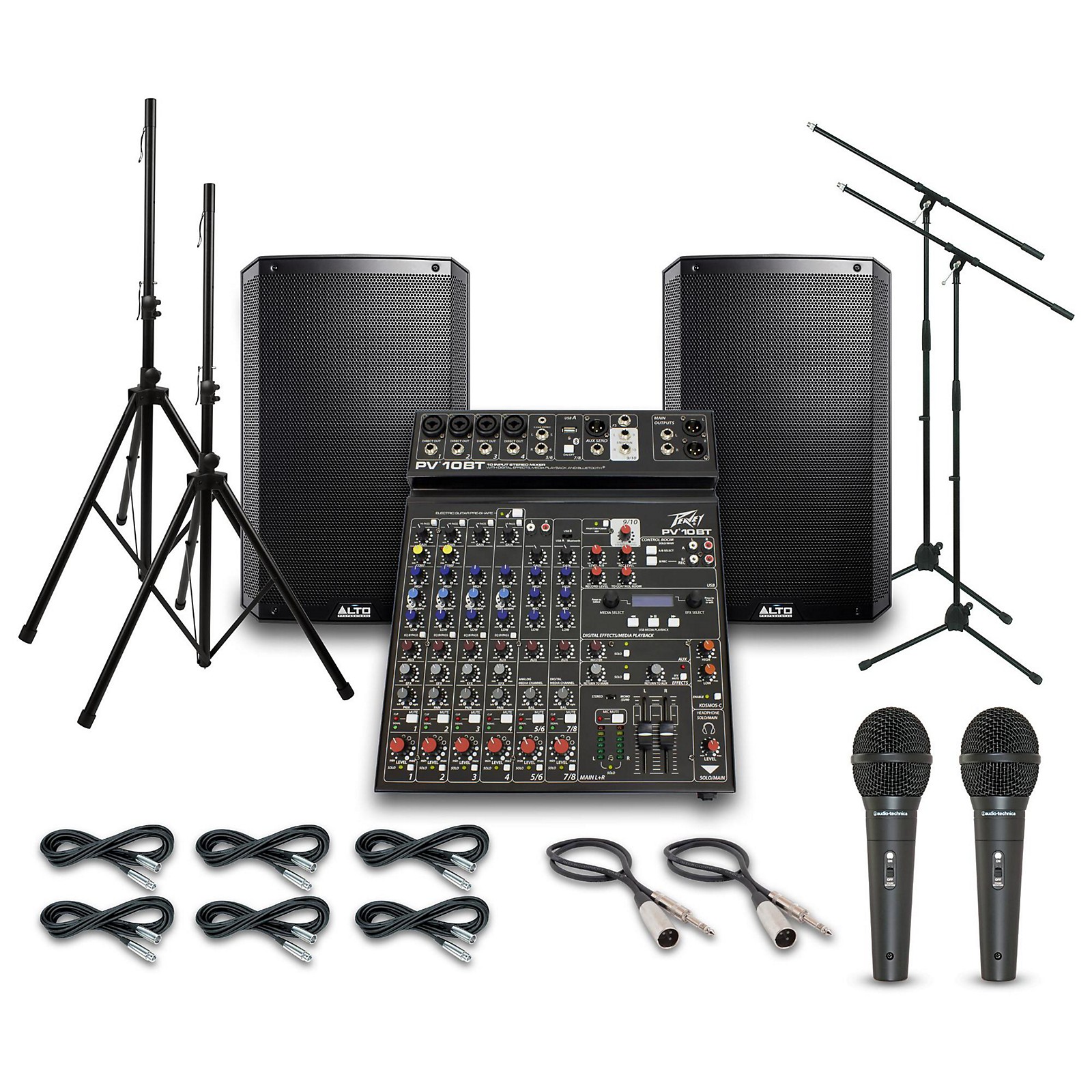 Alto Truesonic TS215 with Peavy PV10BT Mixer PA System Musician's Friend
