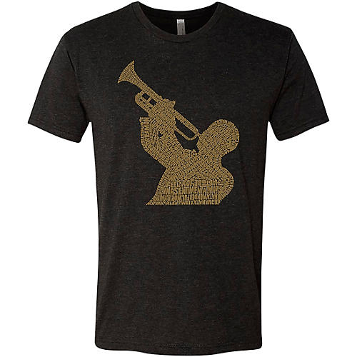 LA Pop Art Trumpet Player Black T-Shirt X Large