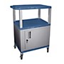 H. Wilson Tuffy Cart with Lockable Cabinet Blue and Nickel Small