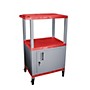 H. Wilson Tuffy Cart with Lockable Cabinet Red and Nickel Small