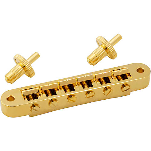 Grover Tune-O-Matic Guitar Bridge Notched Gold