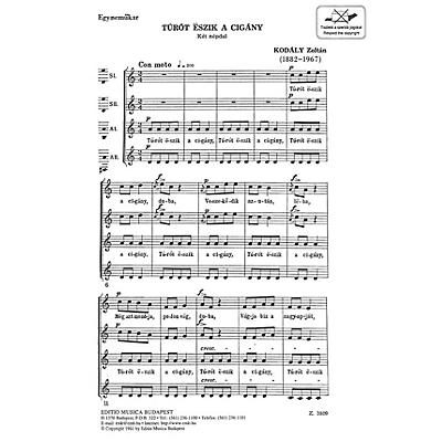 Editio Musica Budapest Turot Eszik A Cigany Composed by Zoltán Kodály