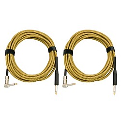 Tweed Right Angle Instrument Cable 2-Pack 20 ft. Gold