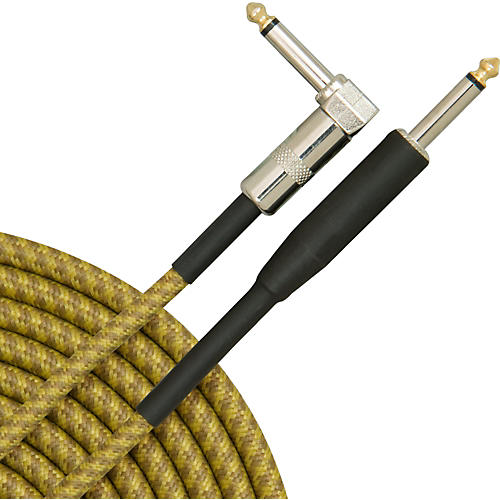 Musician's Gear Tweed Right Angle Instrument Cable Gold 20 ft.