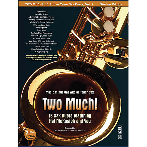 Music Minus One Two Much! 16 Duets for Saxophone Music Minus One Series Book with CD